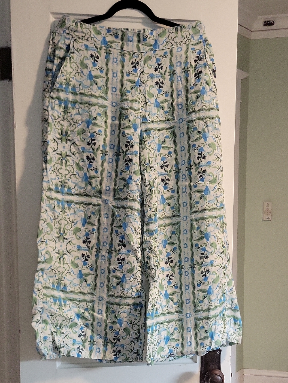Joie Linen Wide Leg Floral Pants - M